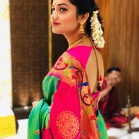 Hruta Durgule in Saree