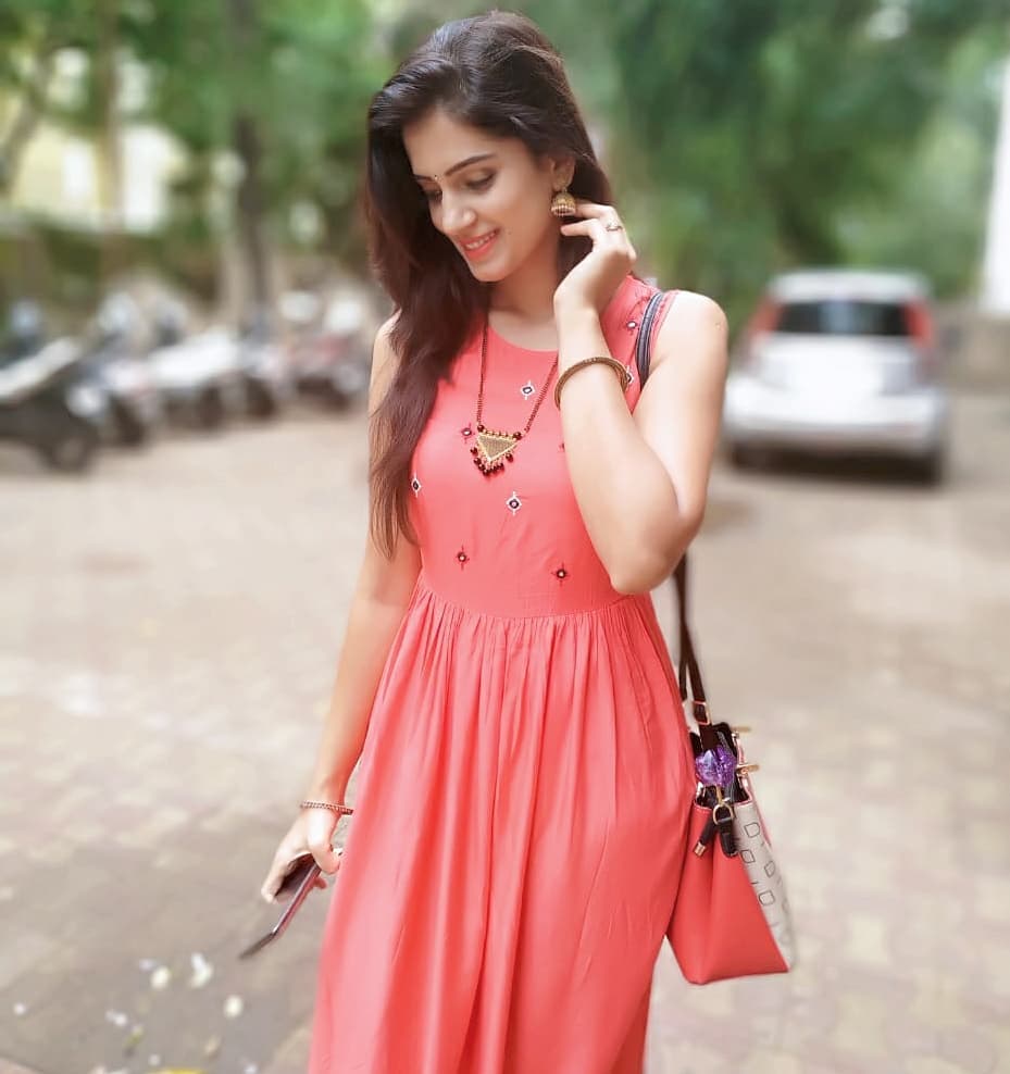 Sarita Mehendale Joshi in Pink Dress